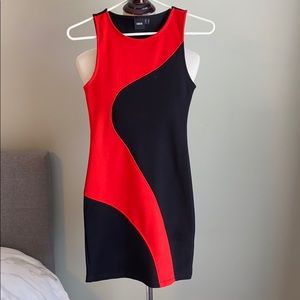 ASOS Black and Red Bodycon Mini Dress Size 4